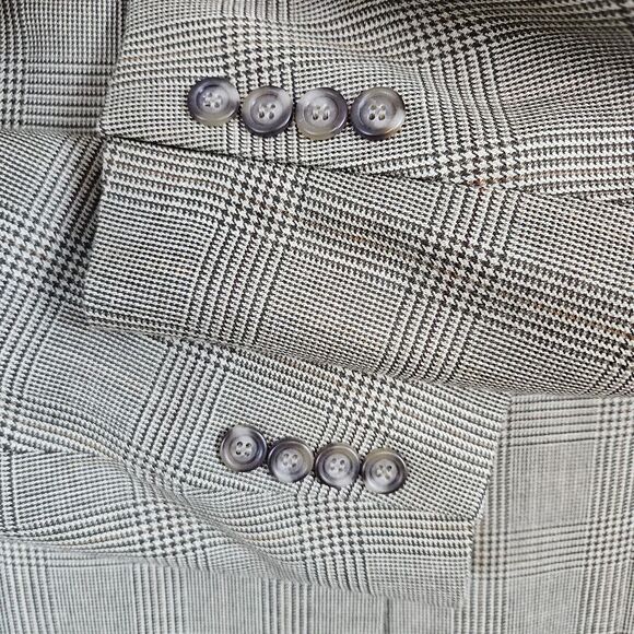 Jos A Bank Men's Size 42R Beige Windowpane‎ Blazer/Sport Coat/Suit Jacket SPOT - Picture 4 of 16
